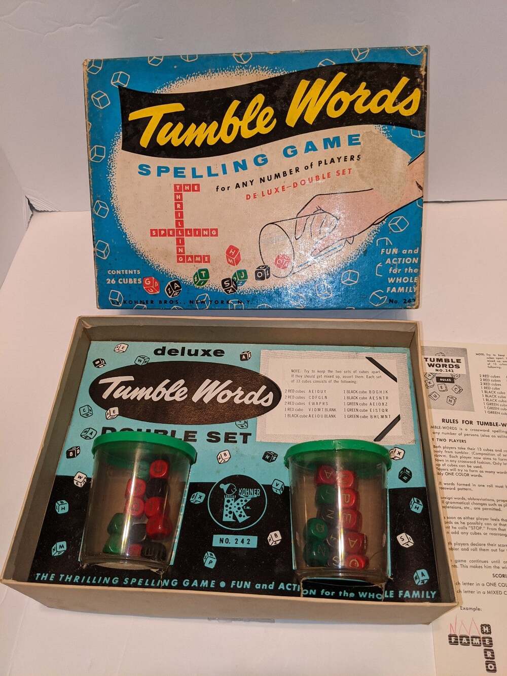 Vintage 1963 Tumble Words The Crossword Board Game Kohner Rare Complete